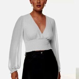 NWT Rare Aritzia Wilfred Heatwave BLUE Wistful Blouse - Size Medium